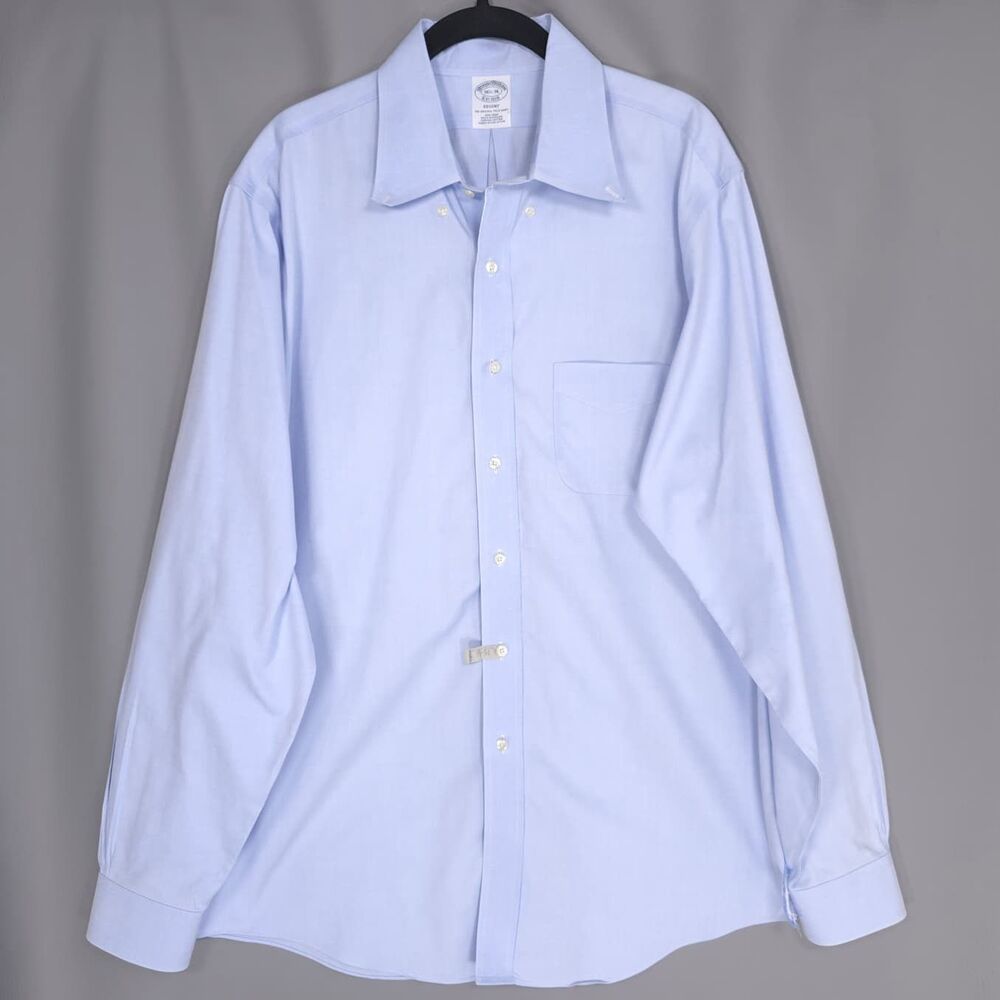 BROOKS BROTHERS Regent 1818 Dress Shirt Blue 100% Cotton American Supima 16.5